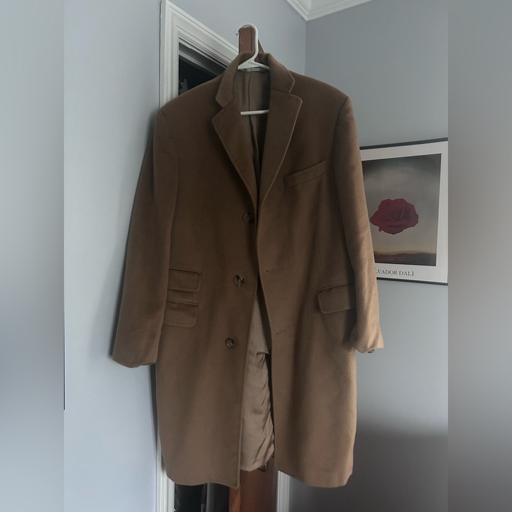Hickey Freeman Brown Men's Pea Coat